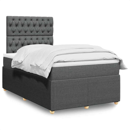 Giroletto a Molle con Materasso Grigio Scuro 120x200 cm Tessuto | homemem39