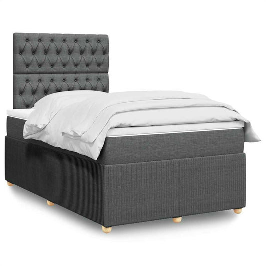 Giroletto a Molle con Materasso Grigio Scuro 120x200 cm Tessuto | homemem39
