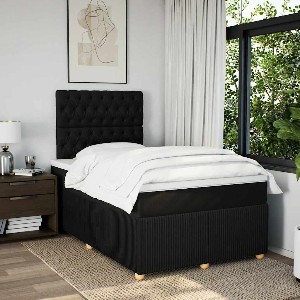 Giroletto a Molle con Materasso Nero 120x200 cm in Tessuto | homemem39