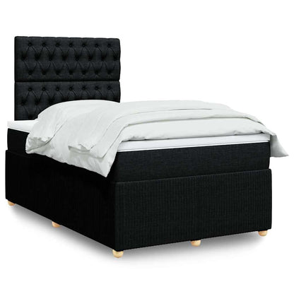 Giroletto a Molle con Materasso Nero 120x200 cm in Tessuto | homemem39