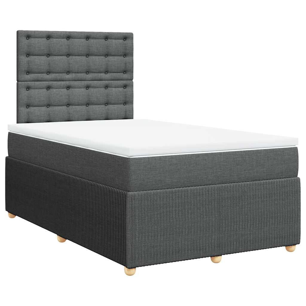 Giroletto a Molle con Materasso Grigio Scuro 120x200 cm Tessuto | homemem39