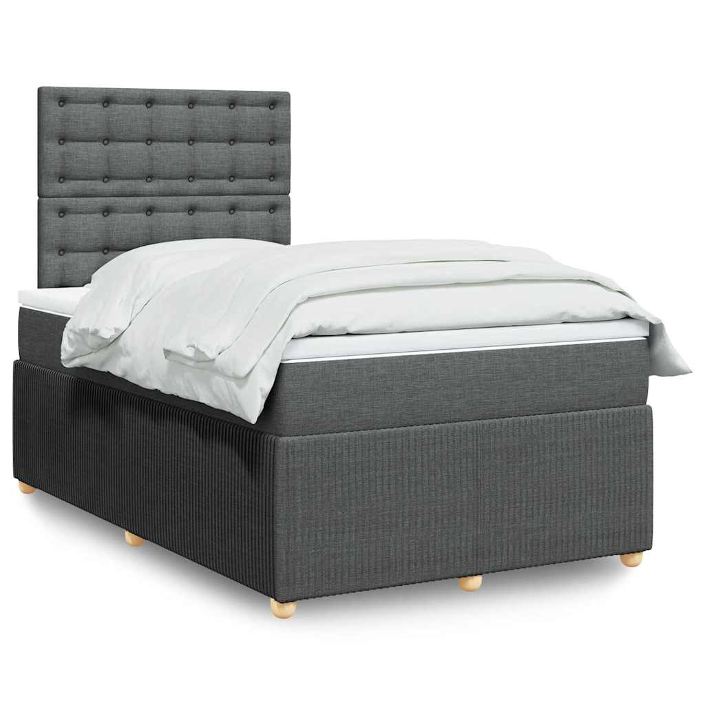Giroletto a Molle con Materasso Grigio Scuro 120x200 cm Tessuto | homemem39