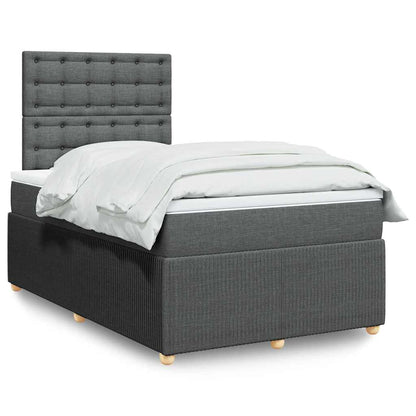 Giroletto a Molle con Materasso Grigio Scuro 120x200 cm Tessuto | homemem39