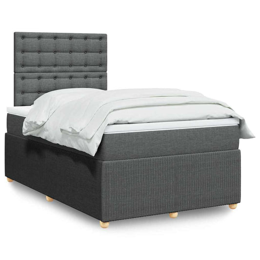 Giroletto a Molle con Materasso Grigio Scuro 120x200 cm Tessuto | homemem39