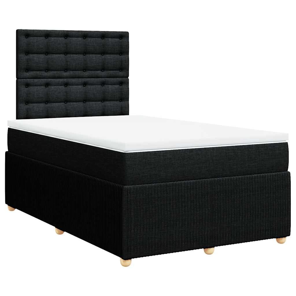 Giroletto a Molle con Materasso Nero 120x200 cm in Tessuto | homemem39