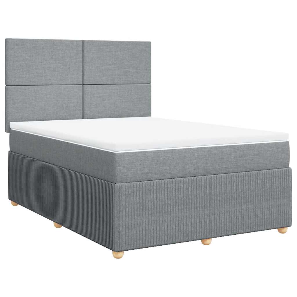 Giroletto a Molle con Materasso Grigio Chiaro 140x190cm Tessuto | homemem39