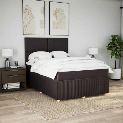 Giroletto a Molle con Materasso Marrone Scuro 140x190cm Tessuto | homemem39