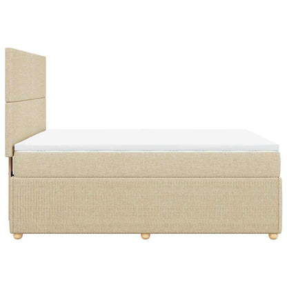 Giroletto a Molle con Materasso Crema 140x19 cm in Tessuto | homemem39