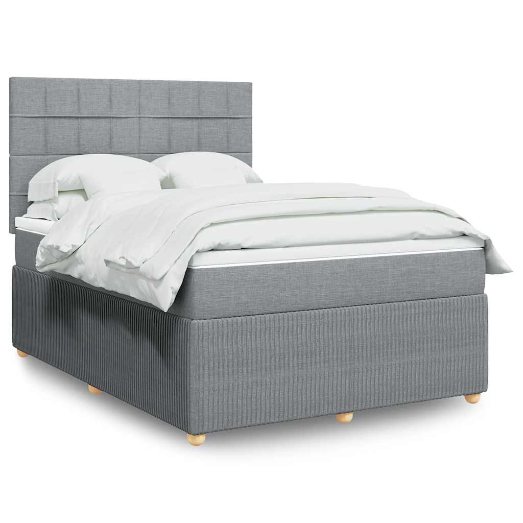 Giroletto a Molle con Materasso Grigio Chiaro 140x190cm Tessuto | homemem39