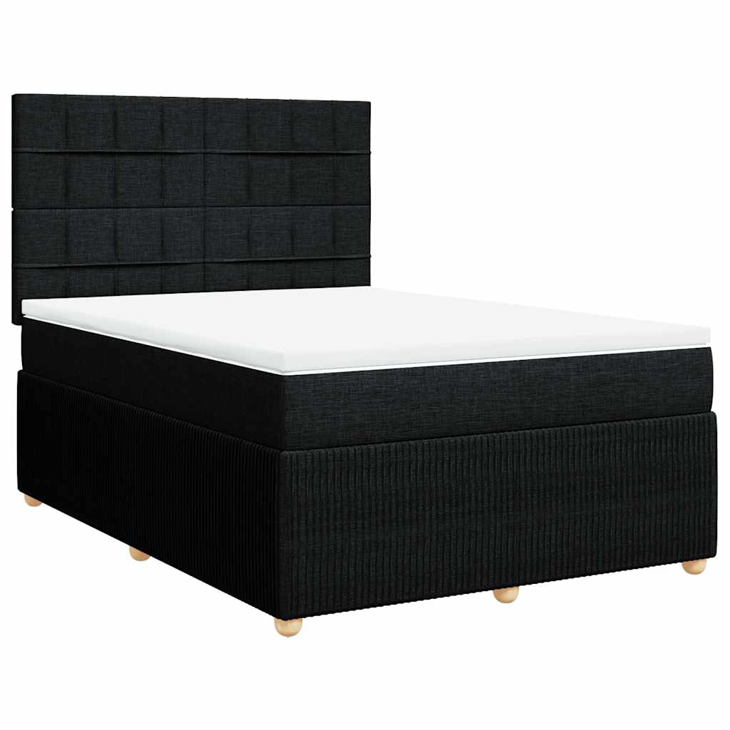 Giroletto a Molle con Materasso Nero 140x190 cm in Tessuto | homemem39