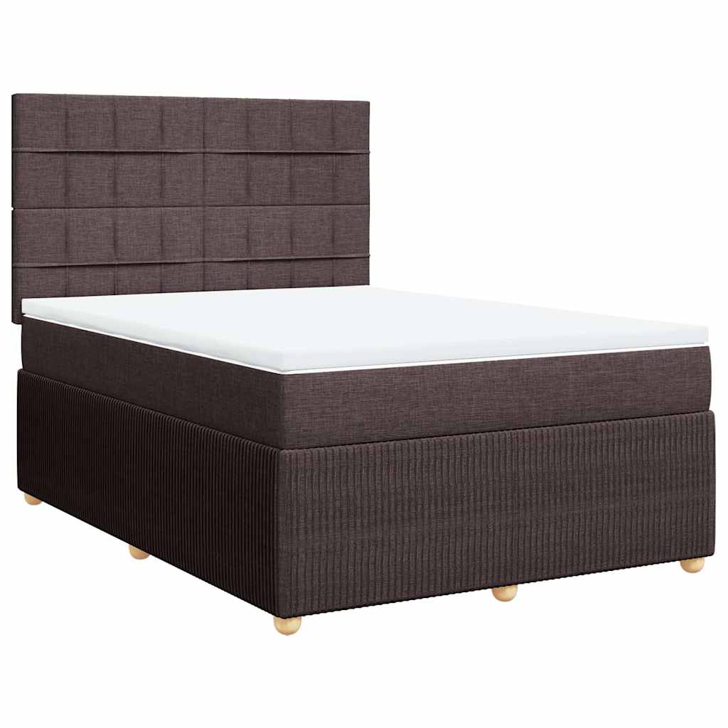 Giroletto a Molle con Materasso Marrone Scuro 140x190cm Tessuto | homemem39