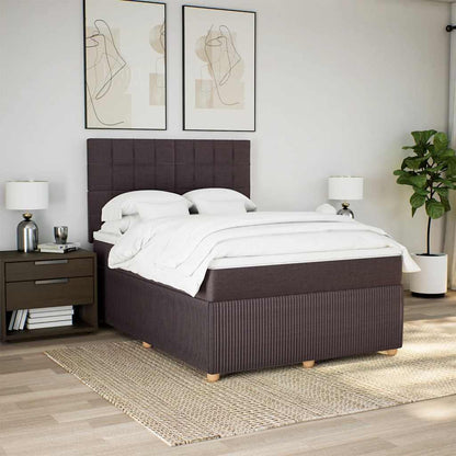 Giroletto a Molle con Materasso Marrone Scuro 140x190cm Tessuto | homemem39