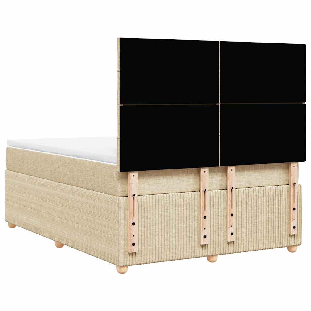 Giroletto a Molle con Materasso Crema 140x19 cm in Tessuto | homemem39