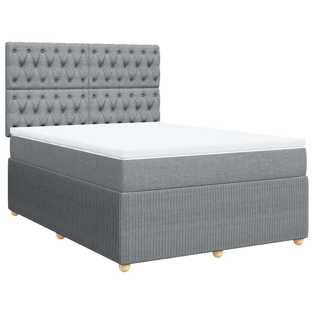 Giroletto a Molle con Materasso Grigio Chiaro 140x190cm Tessuto | homemem39