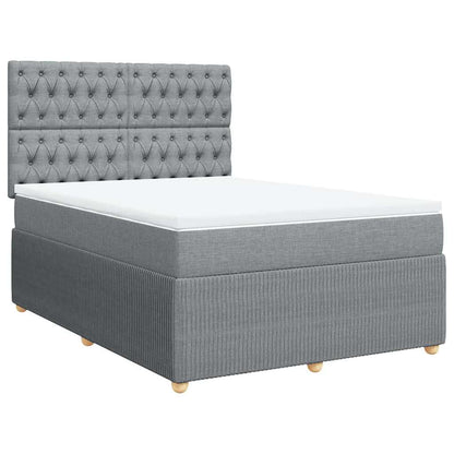 Giroletto a Molle con Materasso Grigio Chiaro 140x190cm Tessuto | homemem39
