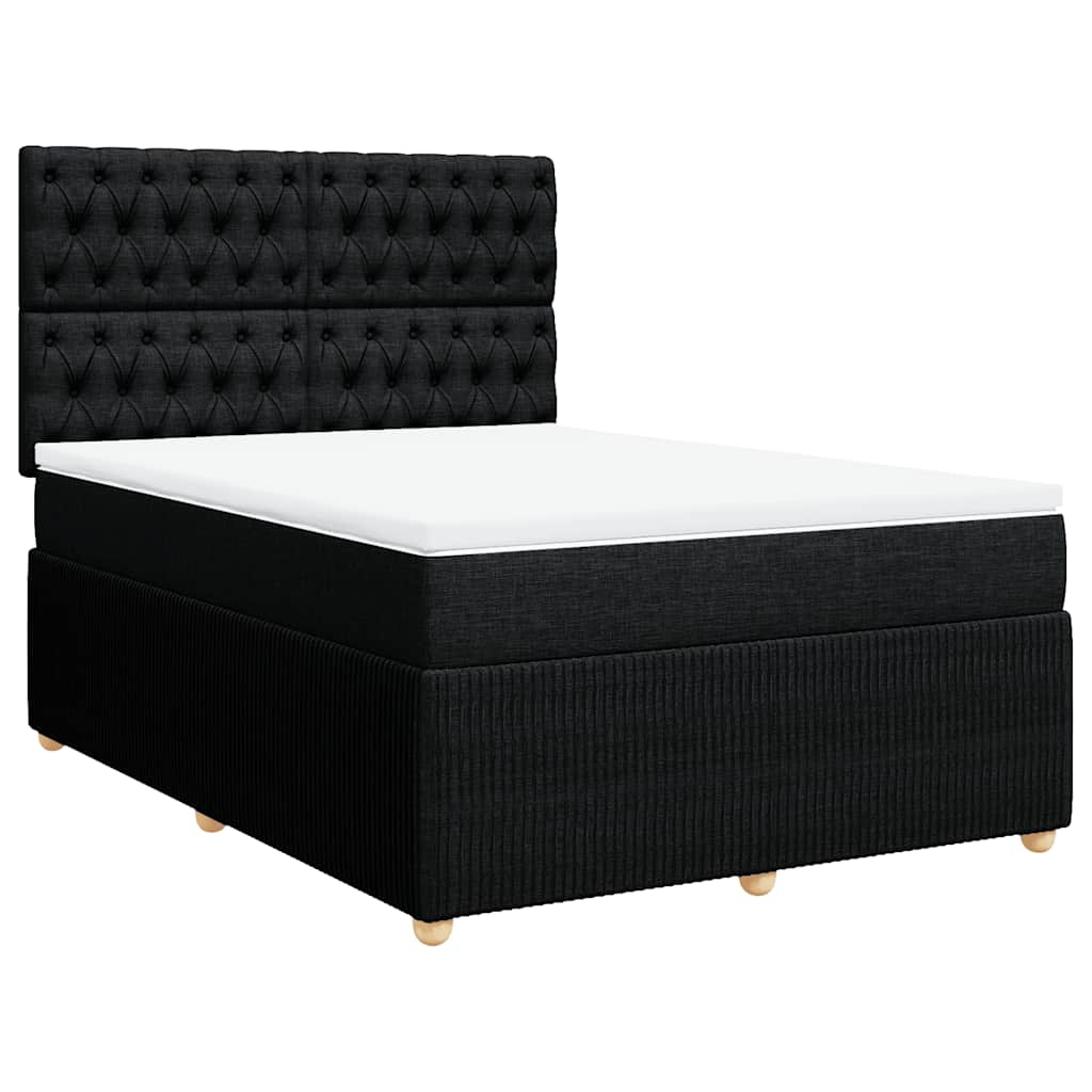 Giroletto a Molle con Materasso Nero 140x190 cm in Tessuto | homemem39