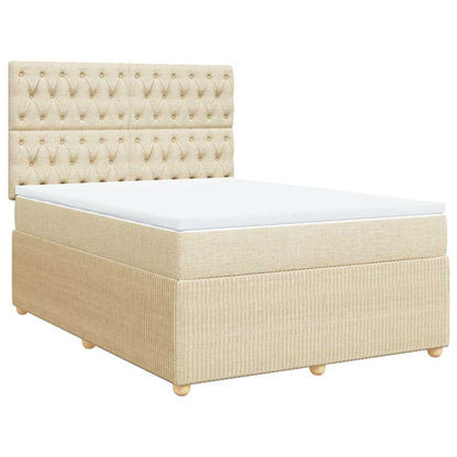 Giroletto a Molle con Materasso Crema 140x19 cm in Tessuto | homemem39