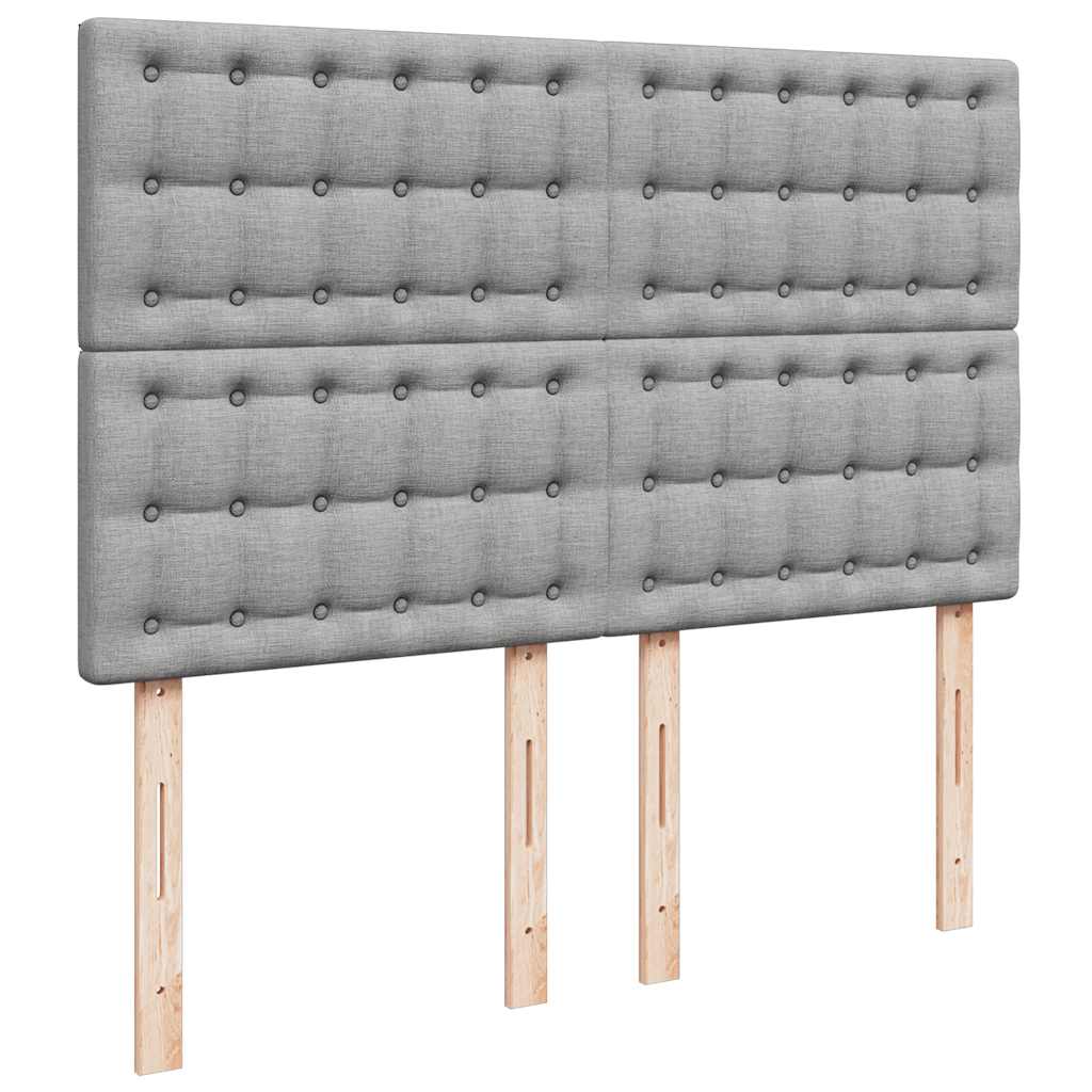 Giroletto a Molle con Materasso Grigio Chiaro 140x190cm Tessuto | homemem39