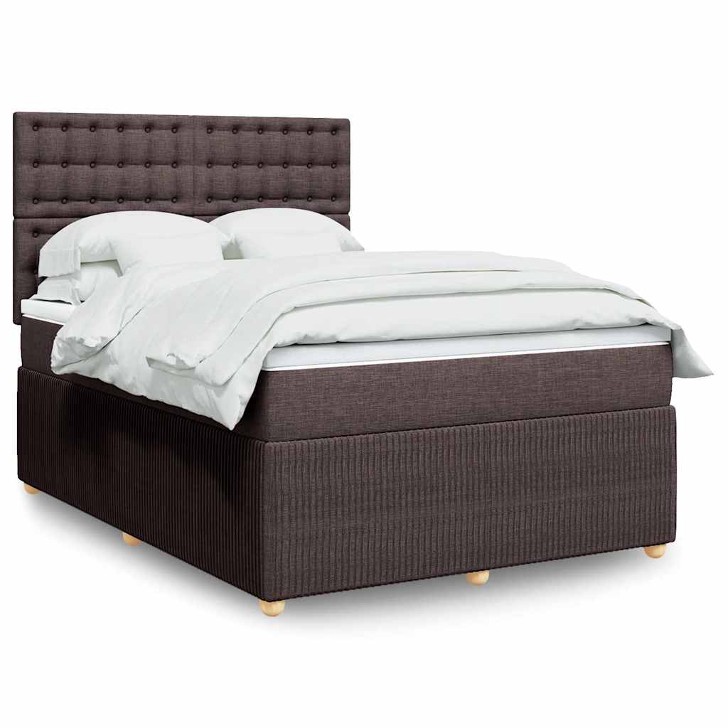 Giroletto a Molle con Materasso Marrone Scuro 140x190cm Tessuto | homemem39