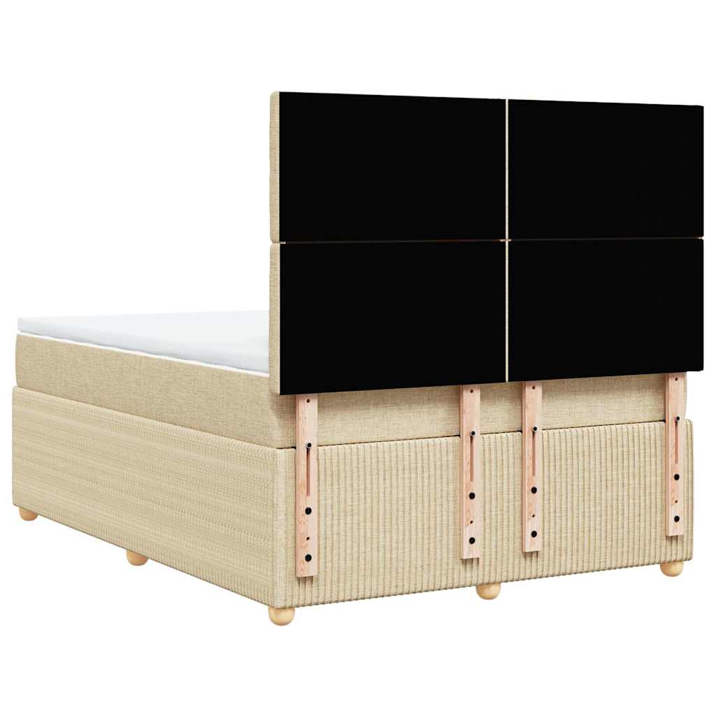 Giroletto a Molle con Materasso Crema 140x19 cm in Tessuto | homemem39