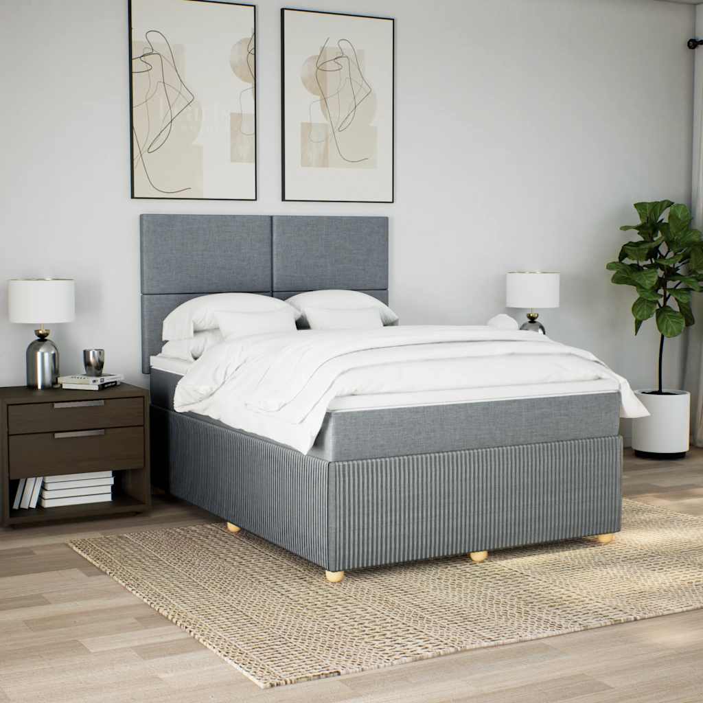 Giroletto a Molle con Materasso Grigio Chiaro 140x200cm Tessuto | homemem39