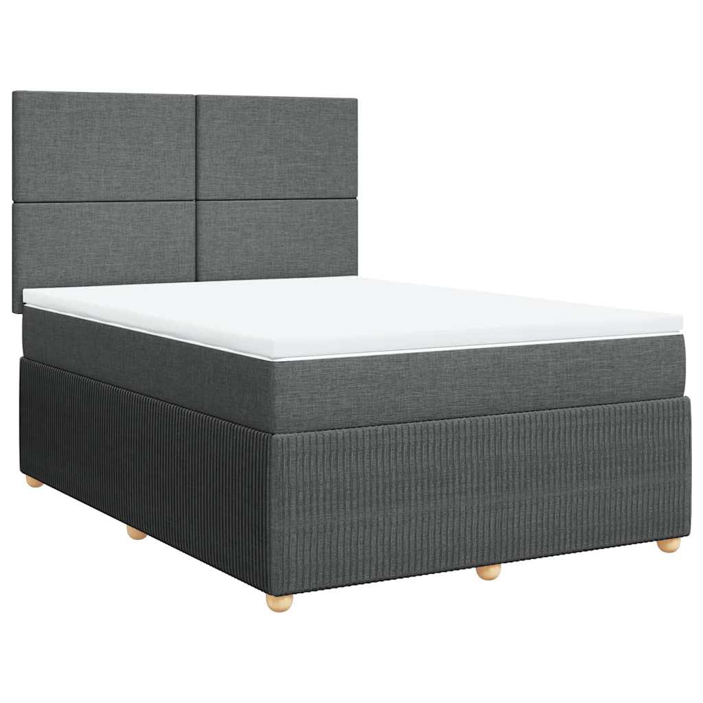 Giroletto a Molle con Materasso Grigio Scuro 140x200cm Tessuto | homemem39