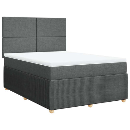 Giroletto a Molle con Materasso Grigio Scuro 140x200cm Tessuto | homemem39