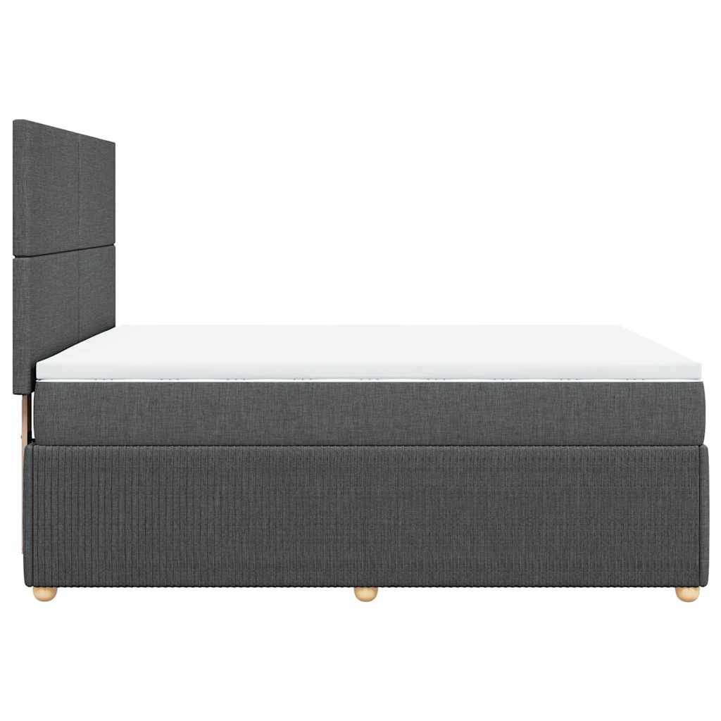 Giroletto a Molle con Materasso Grigio Scuro 140x200cm Tessuto | homemem39