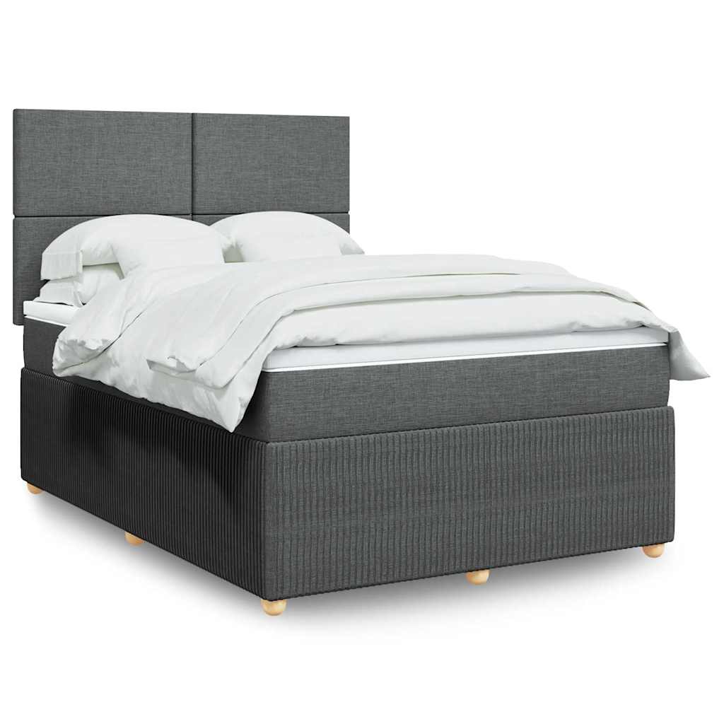 Giroletto a Molle con Materasso Grigio Scuro 140x200cm Tessuto | homemem39