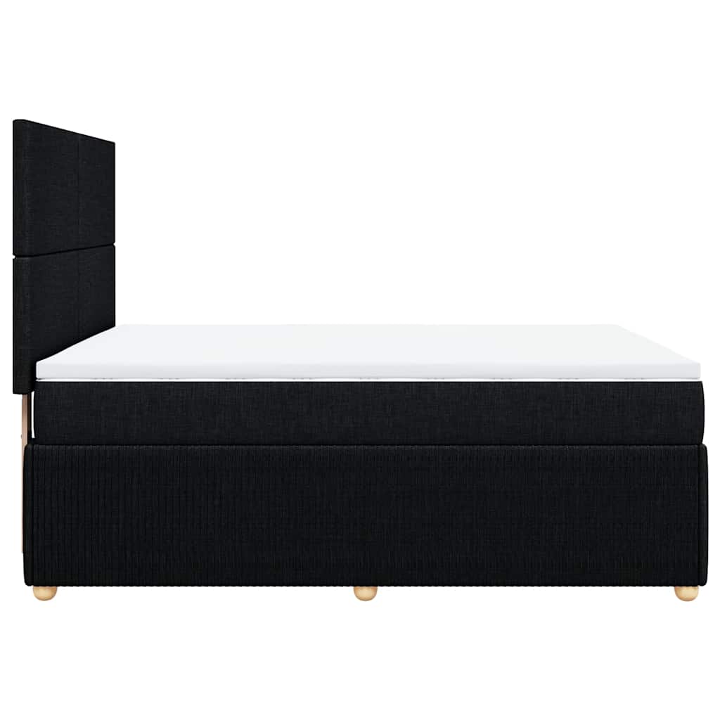 Giroletto a Molle con Materasso Nero 140x200 cm in Tessuto | homemem39