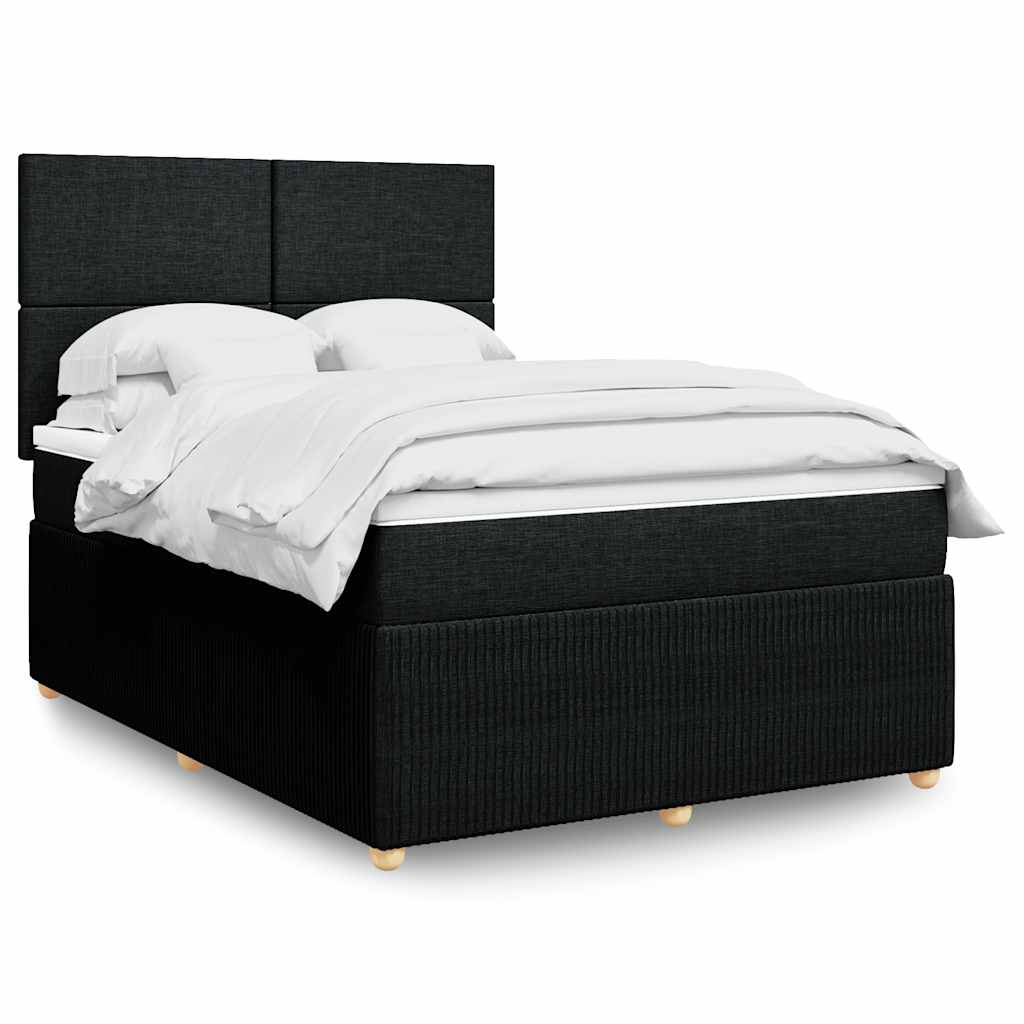 Giroletto a Molle con Materasso Nero 140x200 cm in Tessuto | homemem39