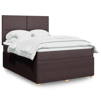 Giroletto a Molle con Materasso Marrone Scuro 140x200cm Tessuto | homemem39