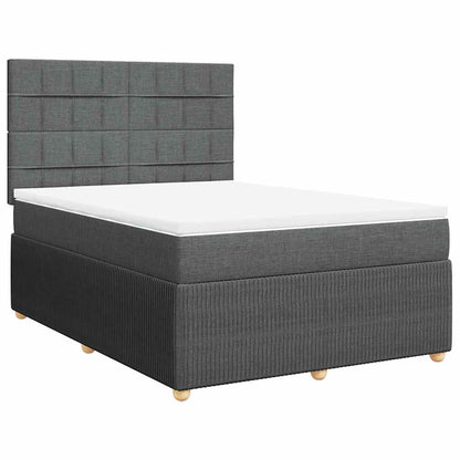 Giroletto a Molle con Materasso Grigio Scuro 140x200cm Tessuto | homemem39