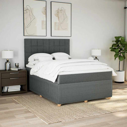 Giroletto a Molle con Materasso Grigio Scuro 140x200cm Tessuto | homemem39