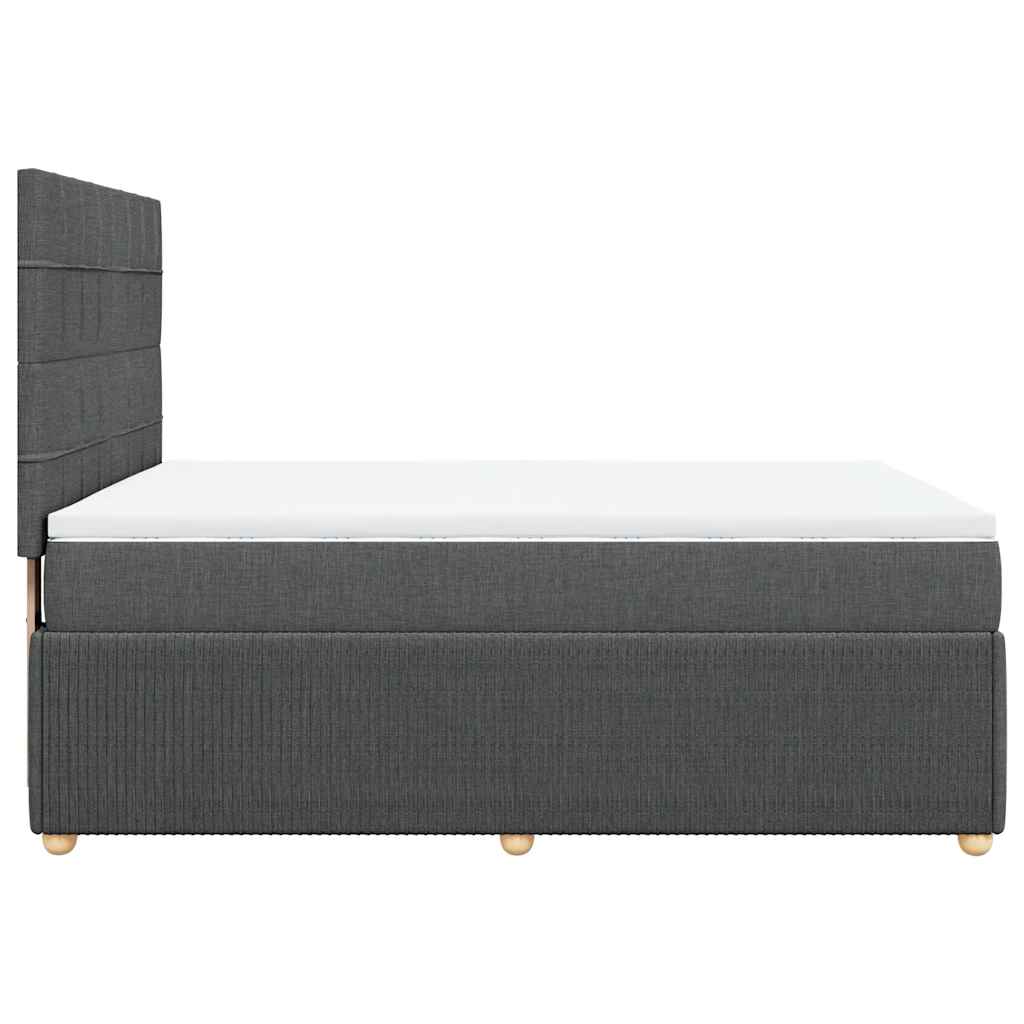 Giroletto a Molle con Materasso Grigio Scuro 140x200cm Tessuto | homemem39