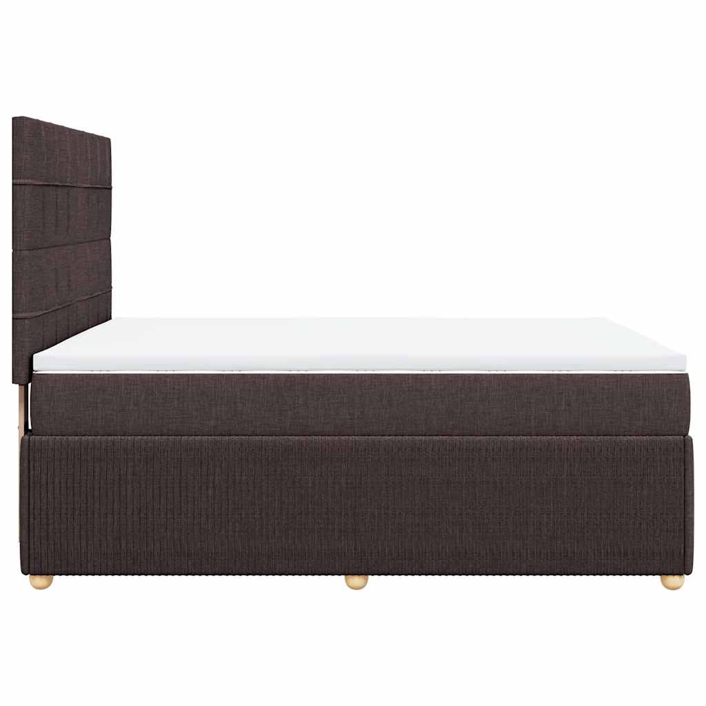 Giroletto a Molle con Materasso Marrone Scuro 140x200cm Tessuto | homemem39