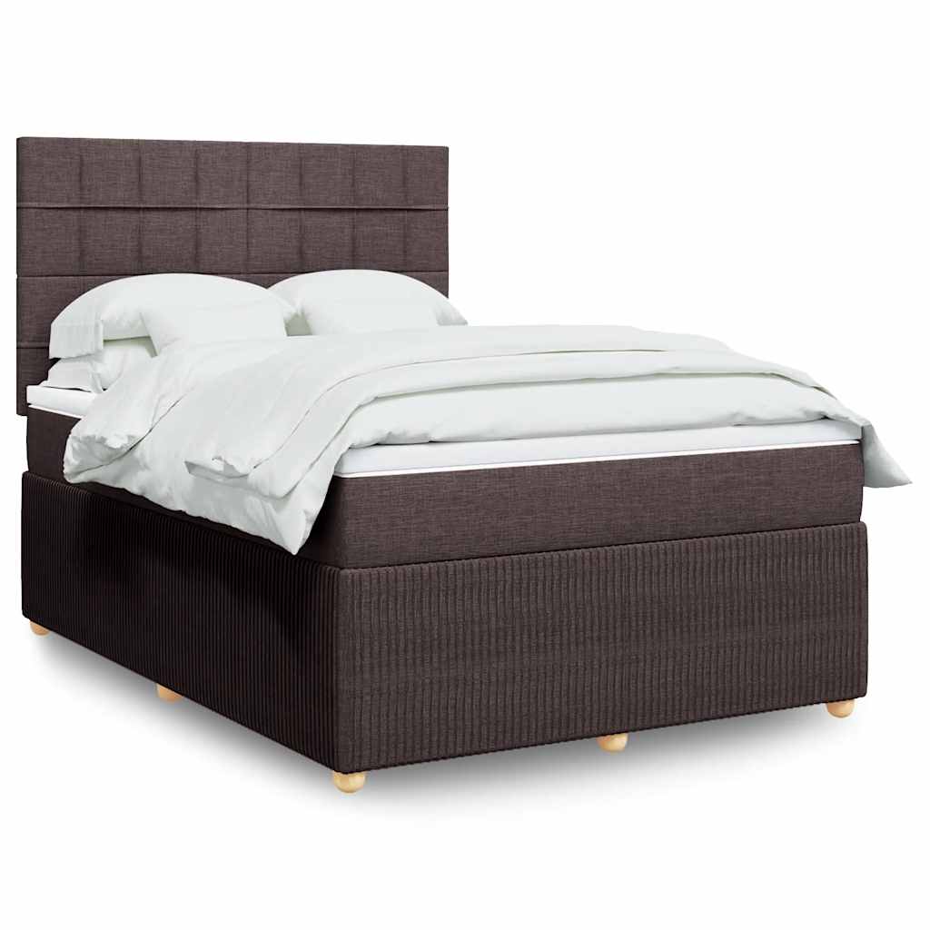 Giroletto a Molle con Materasso Marrone Scuro 140x200cm Tessuto | homemem39