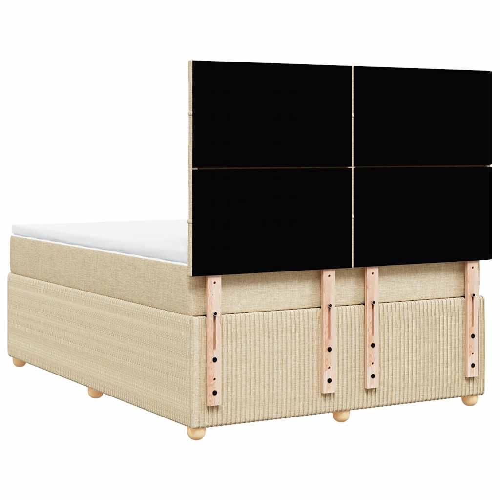 Giroletto a Molle con Materasso Crema 140x200 cm in Tessuto | homemem39