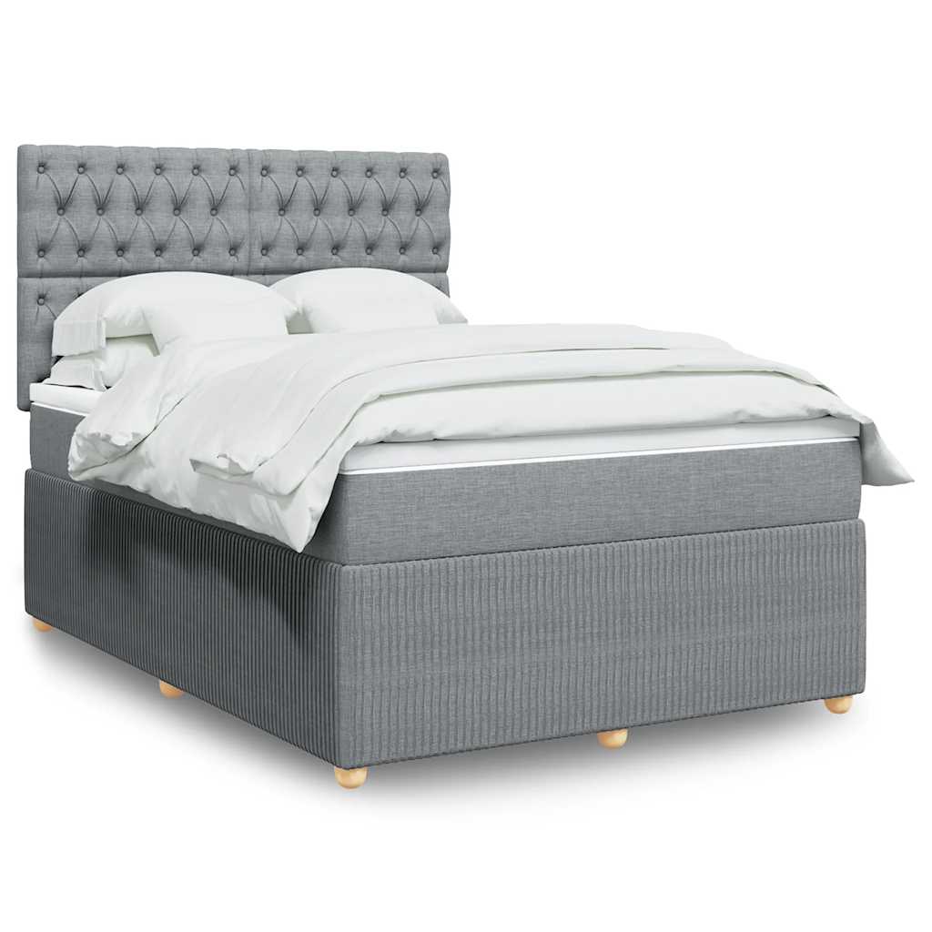 Giroletto a Molle con Materasso Grigio Chiaro 140x200cm Tessuto | homemem39