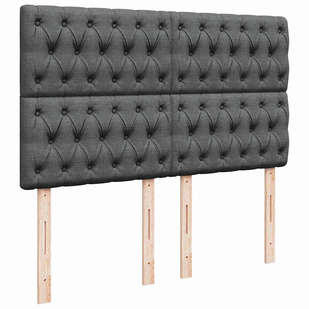 Giroletto a Molle con Materasso Grigio Scuro 140x200cm Tessuto | homemem39
