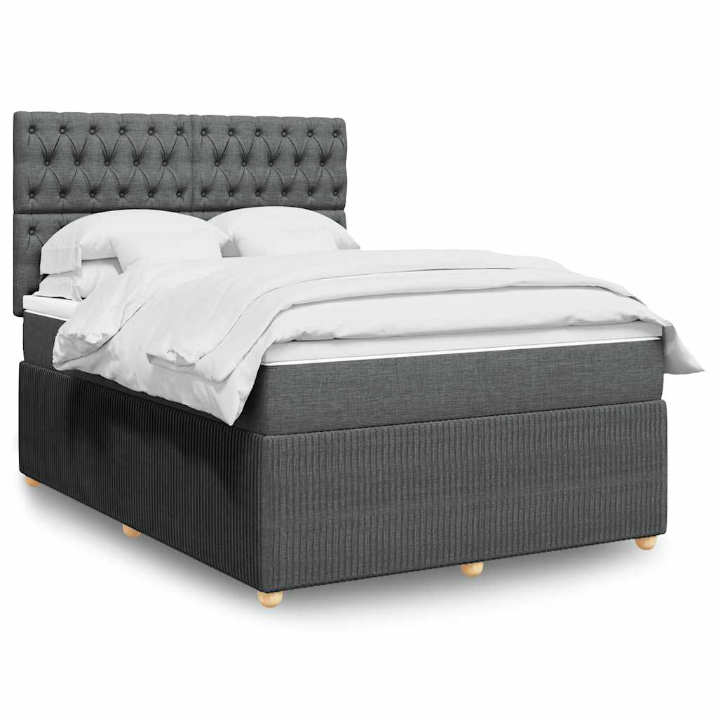 Giroletto a Molle con Materasso Grigio Scuro 140x200cm Tessuto | homemem39