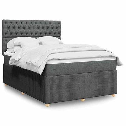 Giroletto a Molle con Materasso Grigio Scuro 140x200cm Tessuto | homemem39