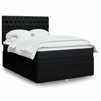 Giroletto a Molle con Materasso Nero 140x200 cm in Tessuto | homemem39