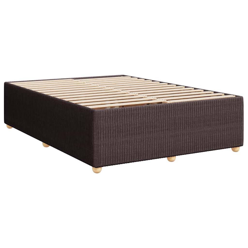 Giroletto a Molle con Materasso Marrone Scuro 140x200cm Tessuto | homemem39
