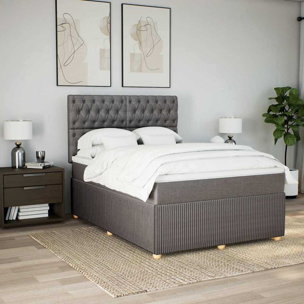 Giroletto a Molle con Materasso Tortora 140x200 cm in Tessuto | homemem39