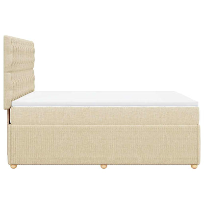 Giroletto a Molle con Materasso Crema 140x200 cm in Tessuto | homemem39