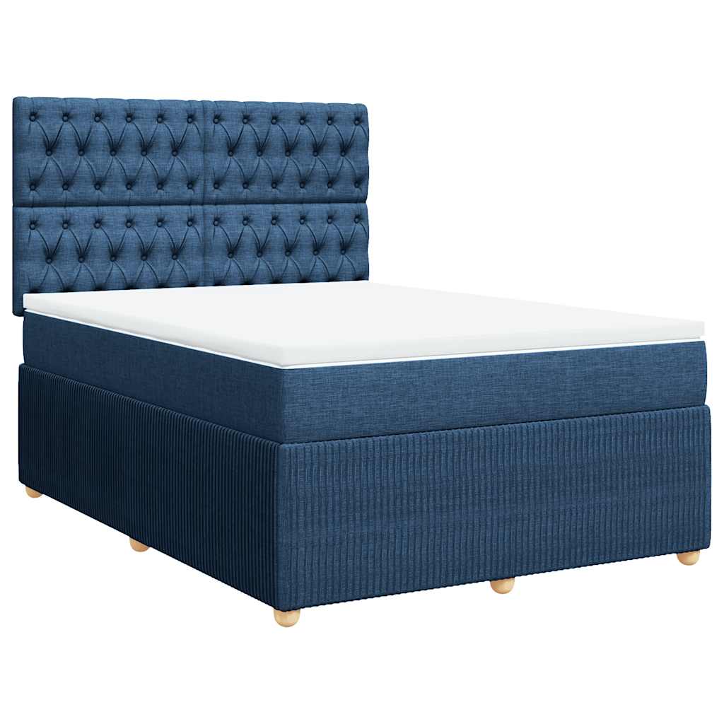 Giroletto a Molle con Materasso Blu 140x200 cm in Tessuto | homemem39
