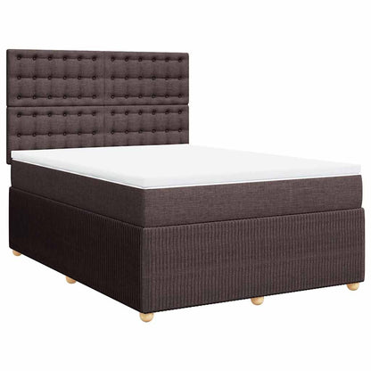 Giroletto a Molle con Materasso Marrone Scuro 140x200cm Tessuto | homemem39
