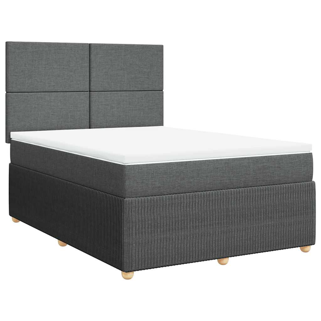 Giroletto a Molle con Materasso Grigio Scuro 160x200 cm Tessuto | homemem39