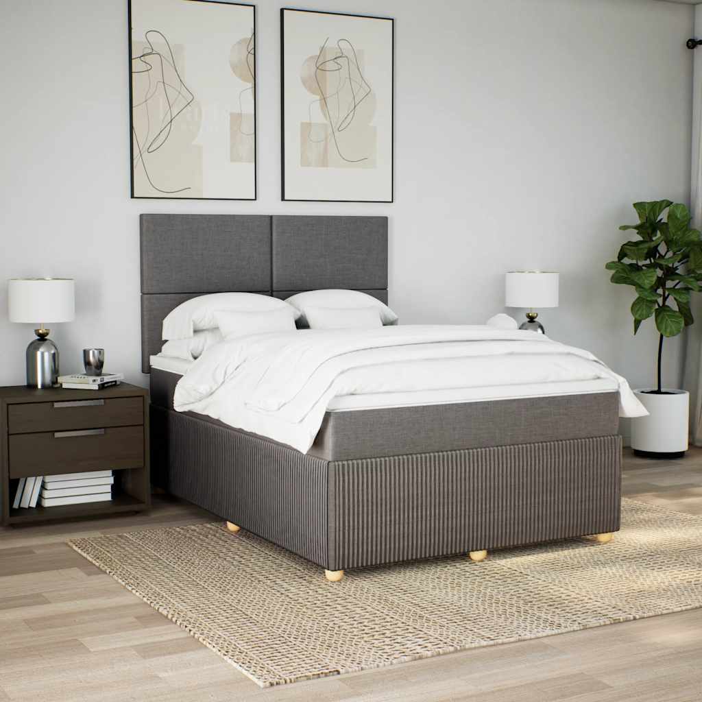 Giroletto a Molle con Materasso Tortora 160x200 cm in Tessuto | homemem39